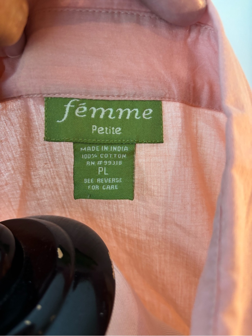 Embroidered Pink Button-Front Women's Shirt - Picture 10 of 10
